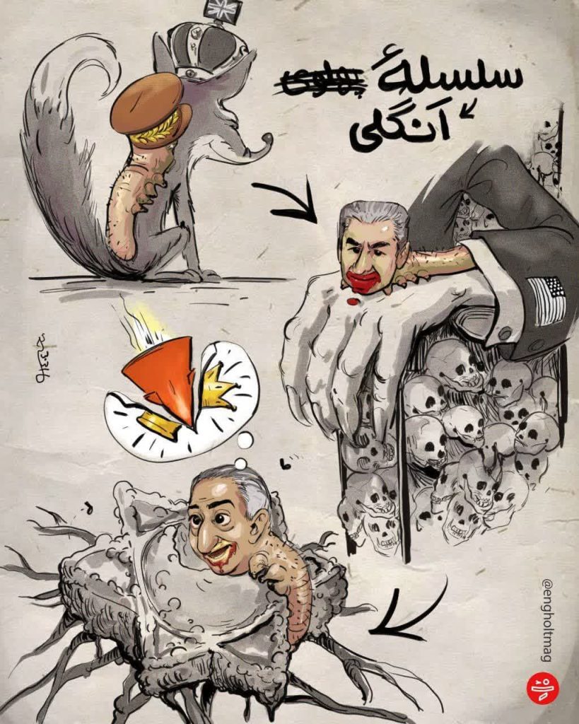 سلسله پهلوی انگلی در یک نگاه . بدبخت رضا سُس تپلی که منبع تغذیه اش یه غده سرطانیه در حالِ فناست