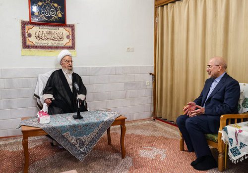 آیت‌الله مکارم شیرازی در دیدار با آقای قالیباف